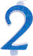 Huge Number Candles No 2 Blue Lumea