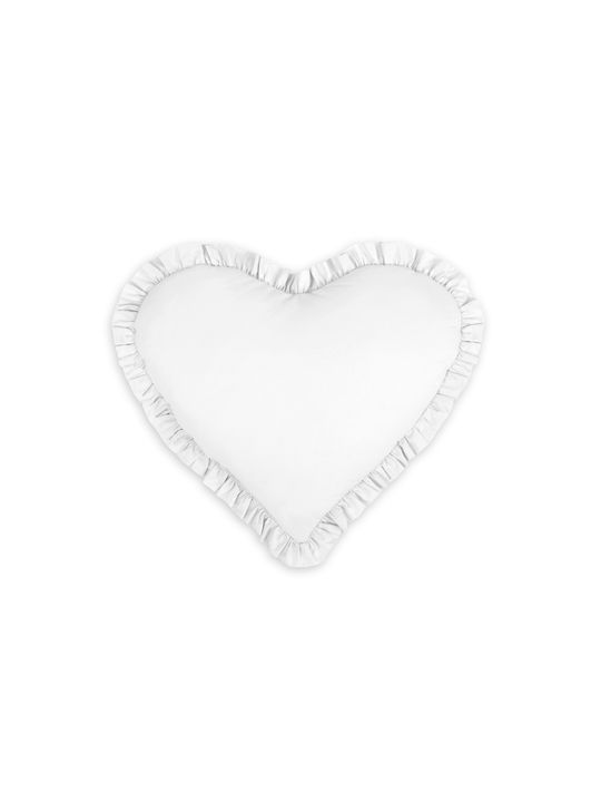 Decorative Heart Pillow White