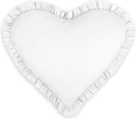 Decorative Heart Pillow White