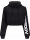 Cropped Women's Sweatshirt Hooded Black