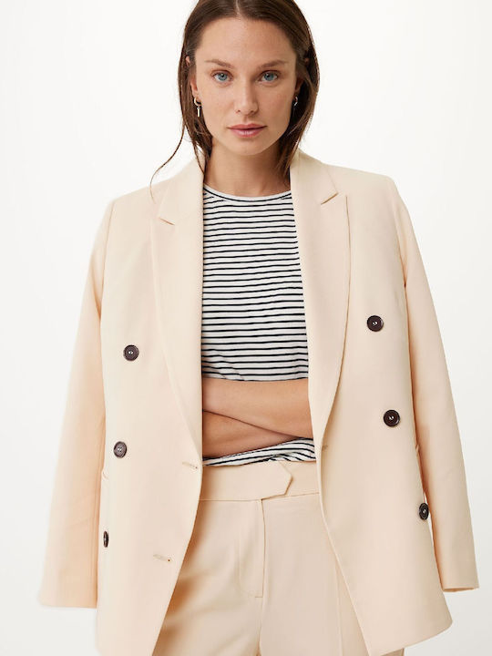 Mexx Blazer pentru femei Încrucișat Sacou Bej