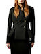 Liviana Conti Damen Krepp Gekreuzt Blazer Black