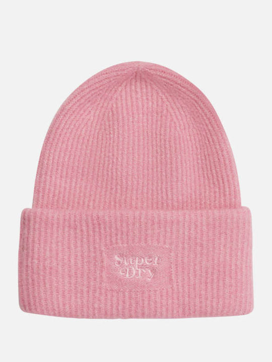 D2 Sdna Beanie Beanie with Rib Knit in Pink color