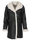 Leather Women's Black Coat