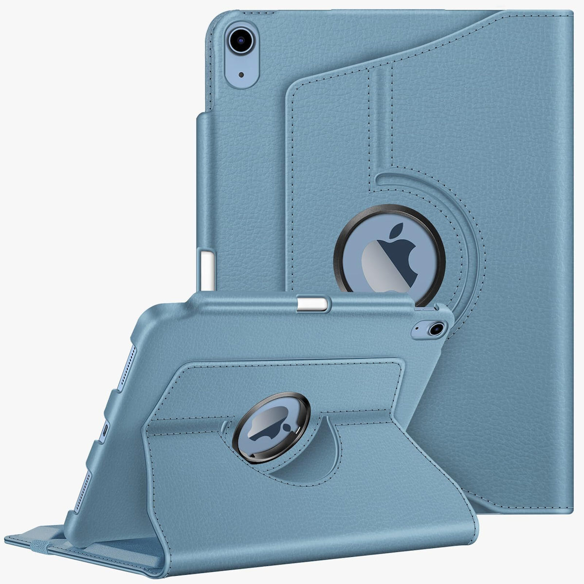 Leder-Folio Hülle Für IPad 11. Gen (2025) & 10. Gen (2022) – Mit Kartenschlitz, Standfuß & Herzgeprägtem Design In Rosa
