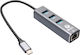 Vcom Dh311b Docking Station Usb-c To 3x Usb-a 1x Rj45 Gray