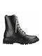 Anatomical Leather Kids Boots with Zipper Black