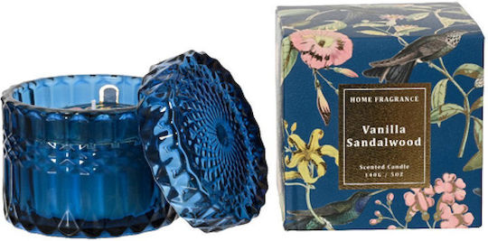 Kaemingk Scented Candle Jar with Scent Vanilla Blue 9x9cm 1pcs