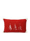 Kaemingk Christmas Decorative Pillow Rectangular Red 50x8cm
