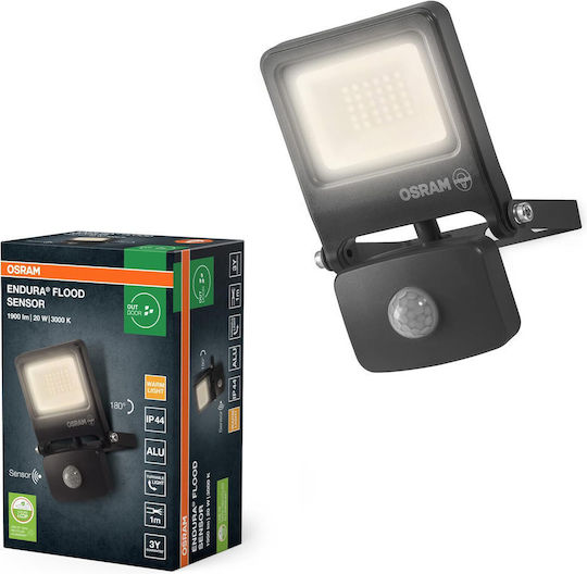 Ledvance Endura Wasserdichter LED Flutlichter 20W Warmes Weiß 3000K mit Bewegungssensor IP44