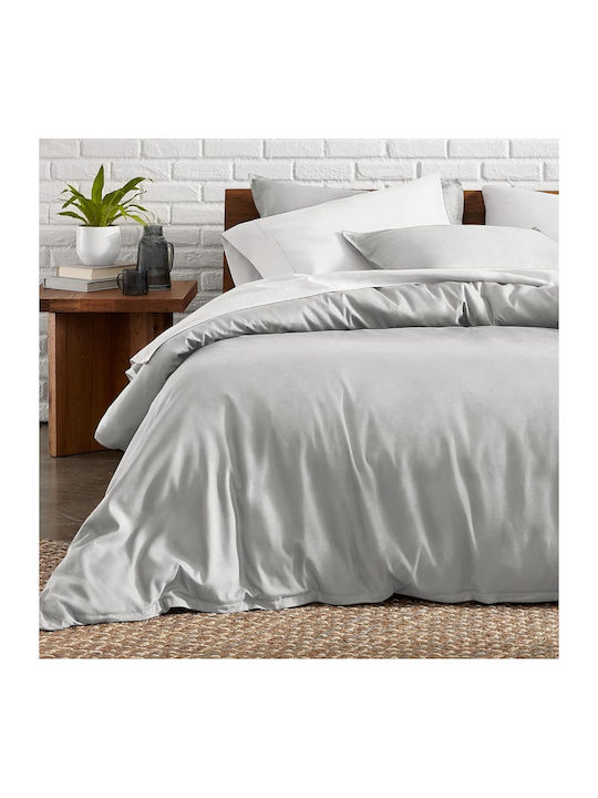 My Home Luxury Duvet Cover Set Single with Pillowcase 160x240 Gray