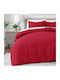My Home Luxury Duvet Cover Set Queen with 2 Pillowcases 220x240 Red