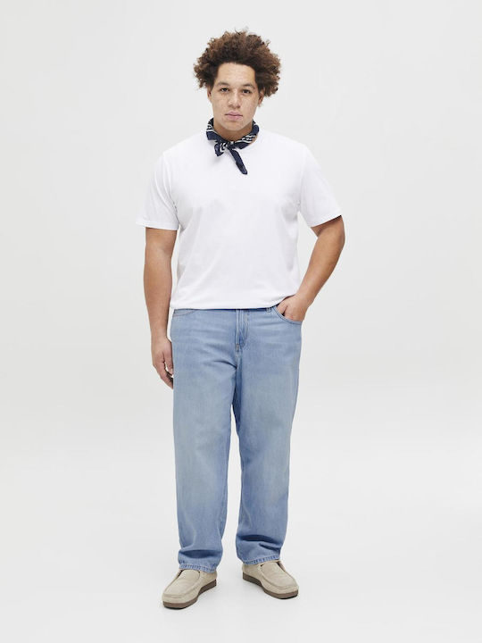 Men's Jeans Pants with Relaxed Straight Fit Blue Denim