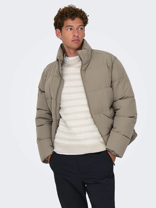Only & Sons Яке Puffer Кафяв Walnut