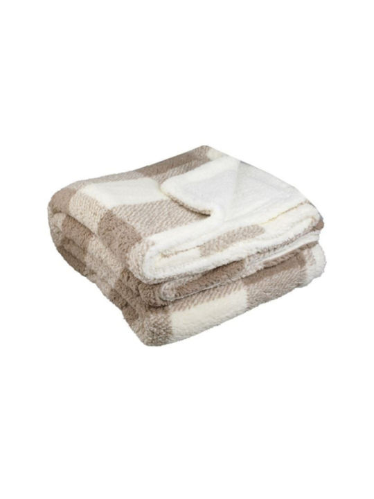 Pătură Sherpa Dublă 200x150cm Bej Maro