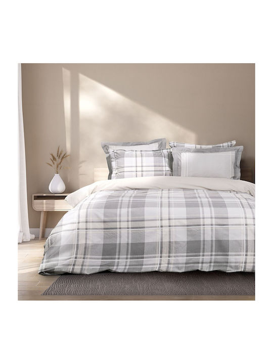 Nima Arthur Σετ Σεντόνια Μονά 170x260εκ. Grey-beige (3τμχ)