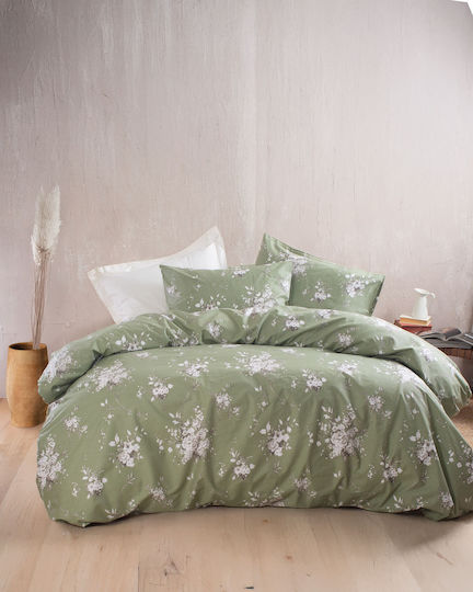 Rythmos Duvet Set Single 160x240cm Linie Green 2pcs 380 GSMGsm