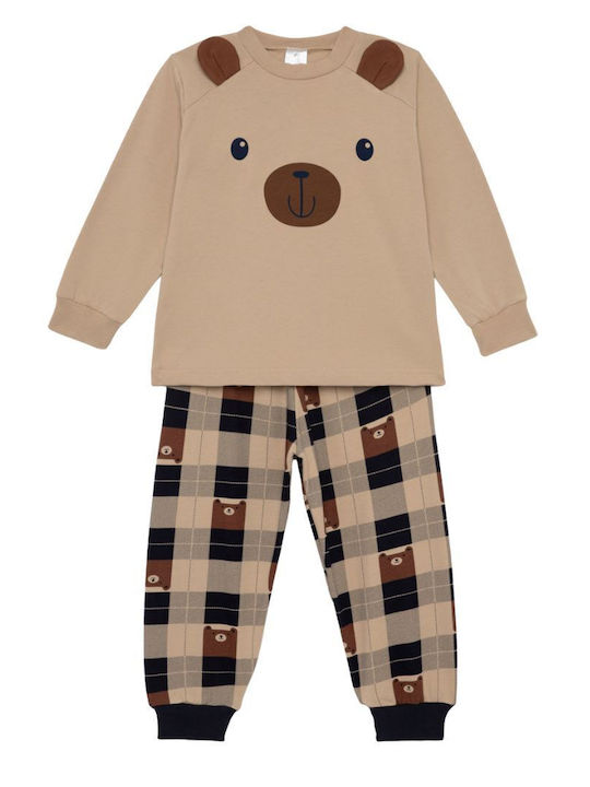 Minerva Kinder Schlafanzug Winterlich Beige