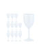 Relaxdays Set Pahare Pentru Vin Alb și Vin Roșu Din Plastic Alb 250ml 12 Bucăți