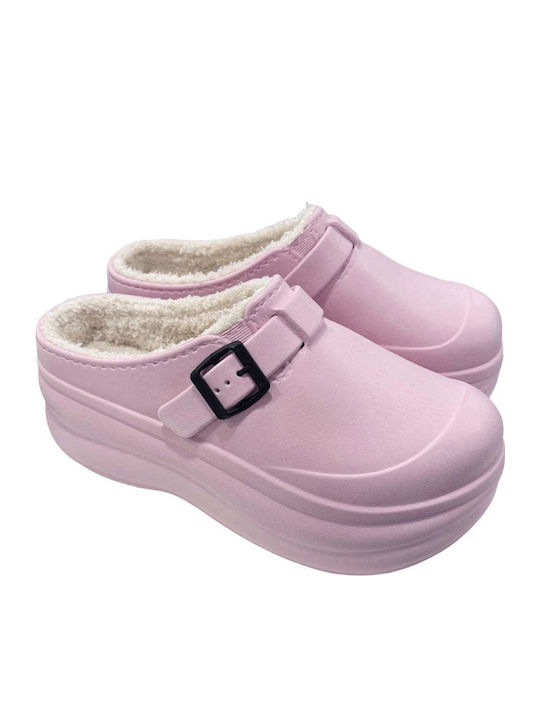 Ustyle Winter Damen Hausschuhe mit Fell Rosa