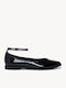 Black Patent Leather Ballerina Shoes With Ankle Strap