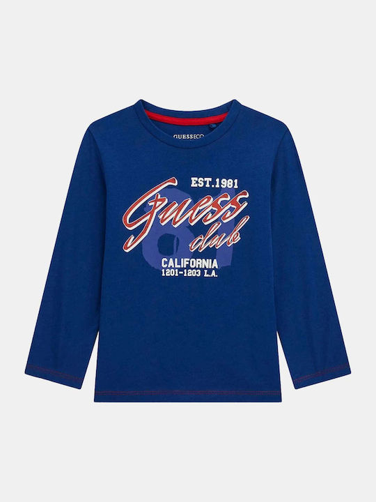 Guess Kids' Shirt Long Sleeve Blue
