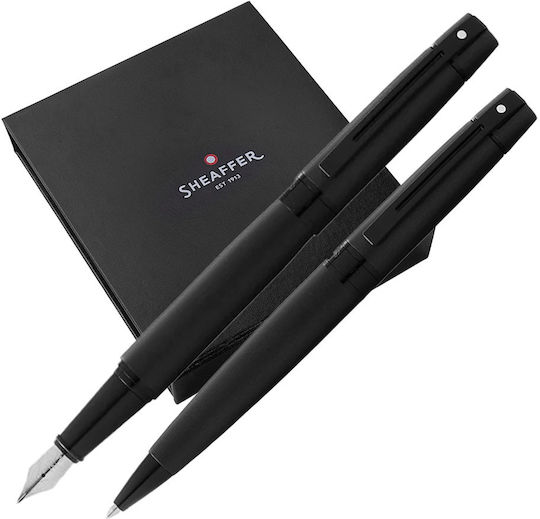 Sheaffer 300 Matt Negru Set Ballpoint X Stilou Cu Pană Fină