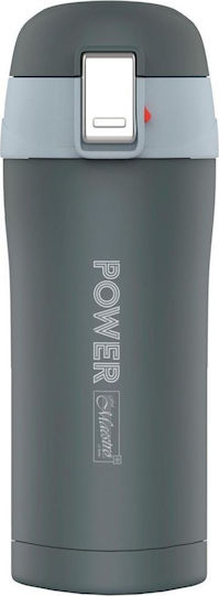 Maestro Thermal Ποτήρι Θερμός Ανοξείδωτο / Πλαστικό 300ml Γκρι με Λαβή