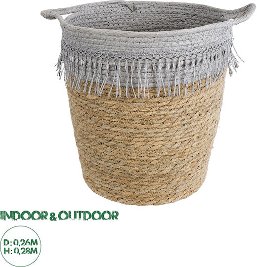 GloboStar Beige Flower Pot with Gray 28x26x28cm