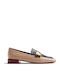 Leder Damen Loafers in Beige Farbe