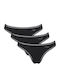 Βαμβακερά Damen Zeichenfolge 3Pack Black