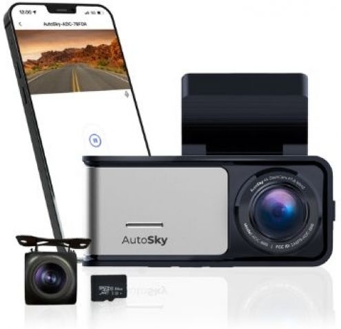 4K Windshield Car DVR Set with Rear Camera