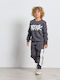 Fleece Lined Kids Sweatshirt With Hood Coal