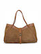 Leder Damen Handtasche Wildleder Tabac