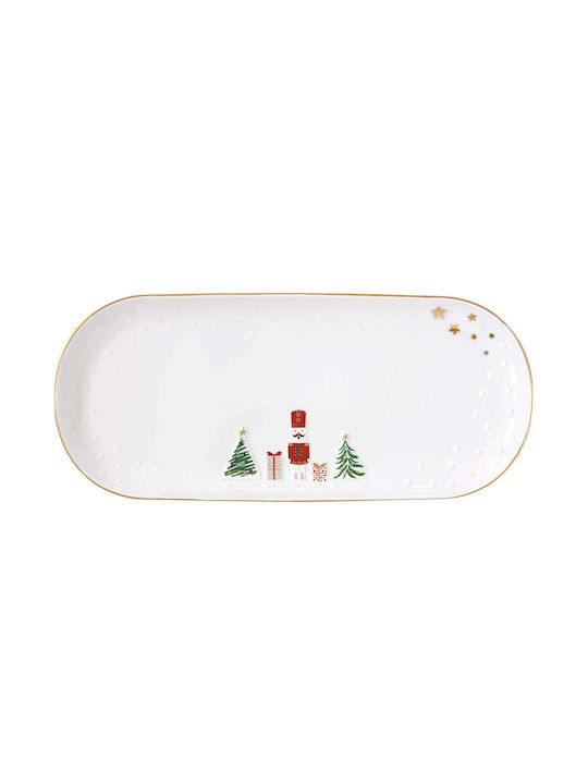 Easylife Christmas Platter Porcelain Multicolored L34xW15cm.