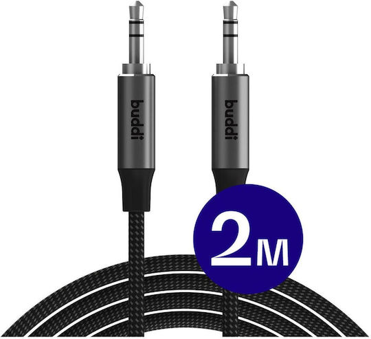 Buddi 3.5mm Jack Cable 3.5mm Male - 3.5mm Male Black 2m