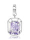 Silver Stone Charm Purple