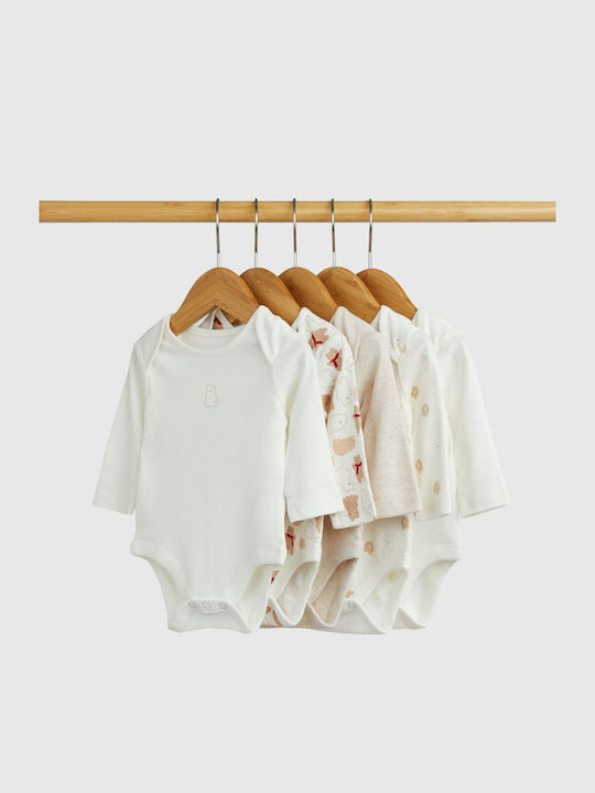 Mothercare Σετ Κορμάκια Λευκά 5τμχ