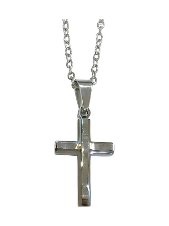 Kalliopi Silver Crucifix Bărbat Din Oțel Cu Lanț