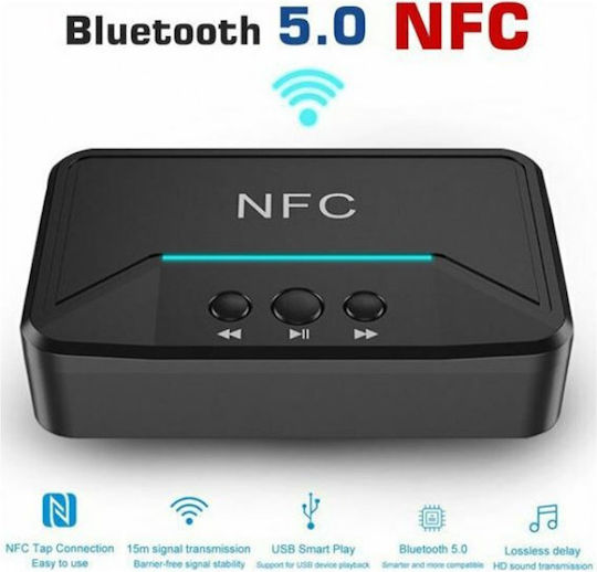 Andowl NFC V5.0 Bluetooth 5.0 Receiver Output Ports 3.5mm Jack USB RCA NFC