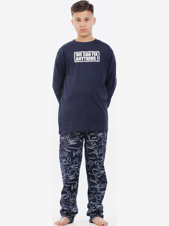MEI Детска пижама Зимна Dark Blue