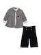 Set pentru copii cu pantaloni Iarnă 3buc Grey-blue
