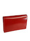 Small Leather Women's Wallet Classic with RFID Red