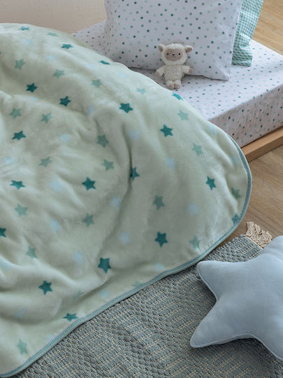 Palamaiki Decke Samt Hellblau 220x160cm