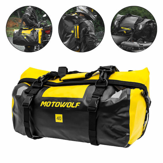 Motowolf Σάκος Ουράς Μοτοσυκλέτας Αδιάβροχος 40lt σε Μαύρο Χρώμα