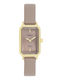 Oozoo Timepieces Γυναικείο Ρολόι 21mm Μπαταρίας με Μπεζ Δερμάτινο Λουράκι