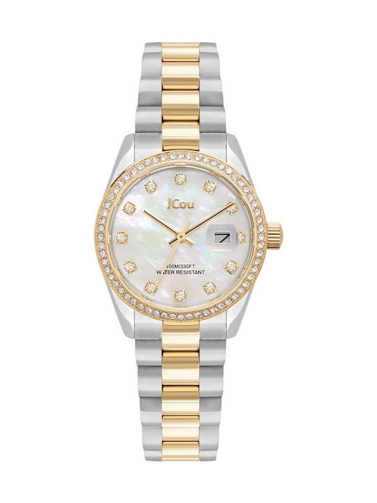 Jcou Women's Watch with Gold Metal Bracelet