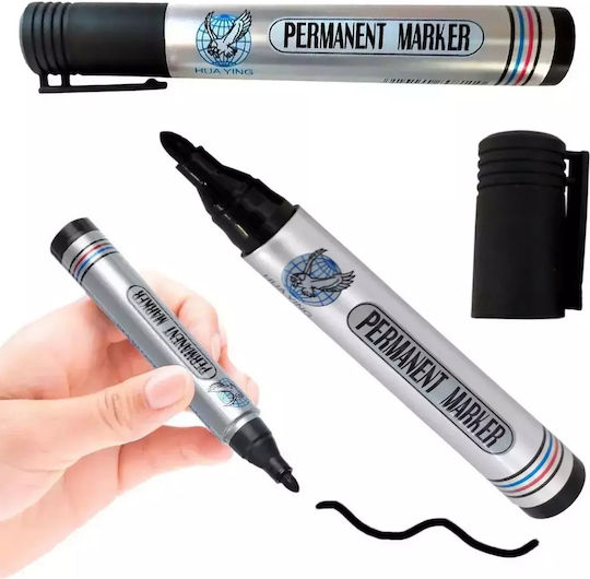 Marker Permanent Negru Vârf Rotund – Rezistent la Apă 2mm