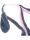 Rabbit Ear Headband Movement Gray Pink Synthetic Fur