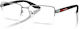 Prada Herren Metallisches Brillengestell Grau P...
